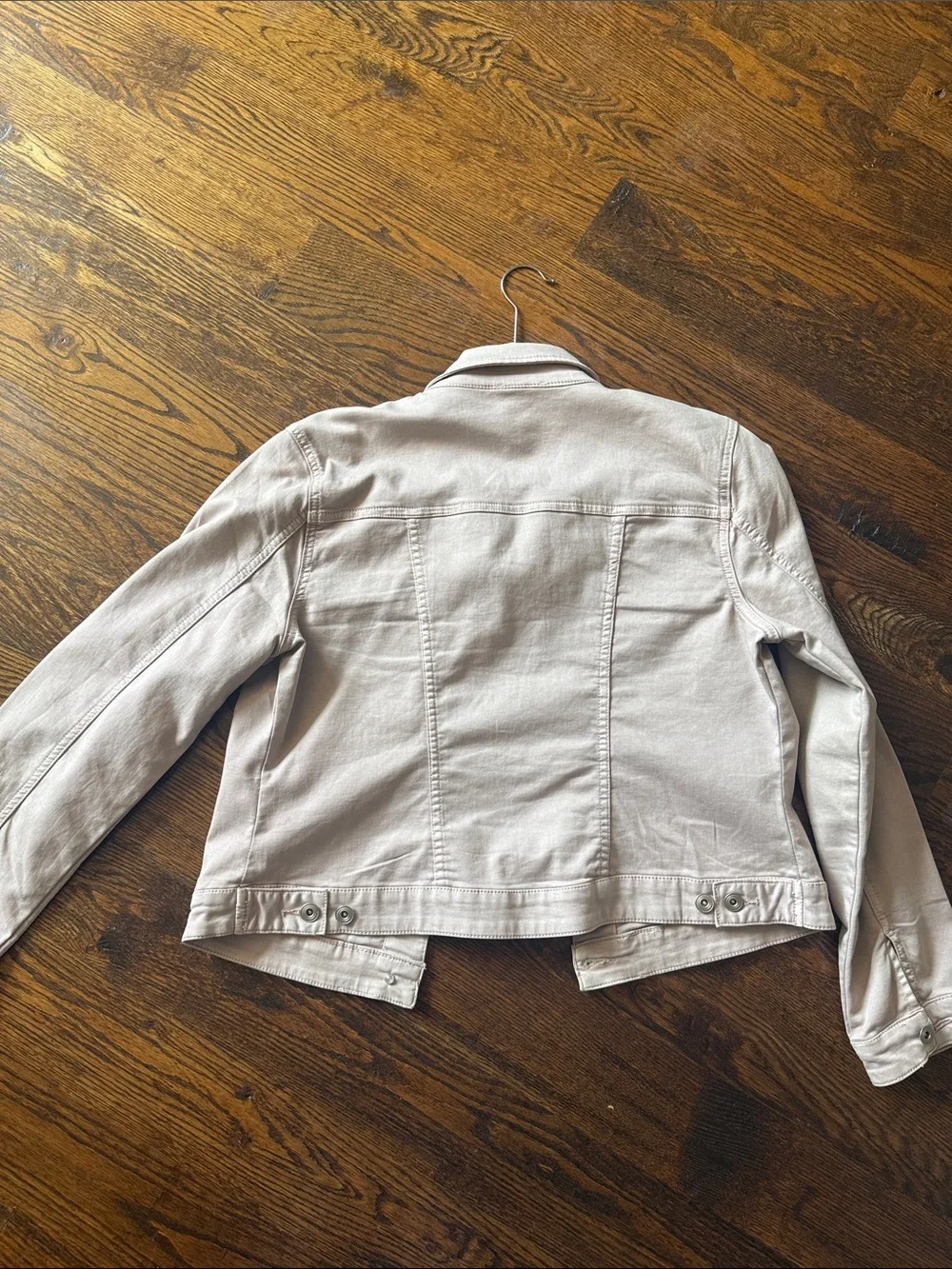 Tribal Light Beige Jean Jacket - Button-Front